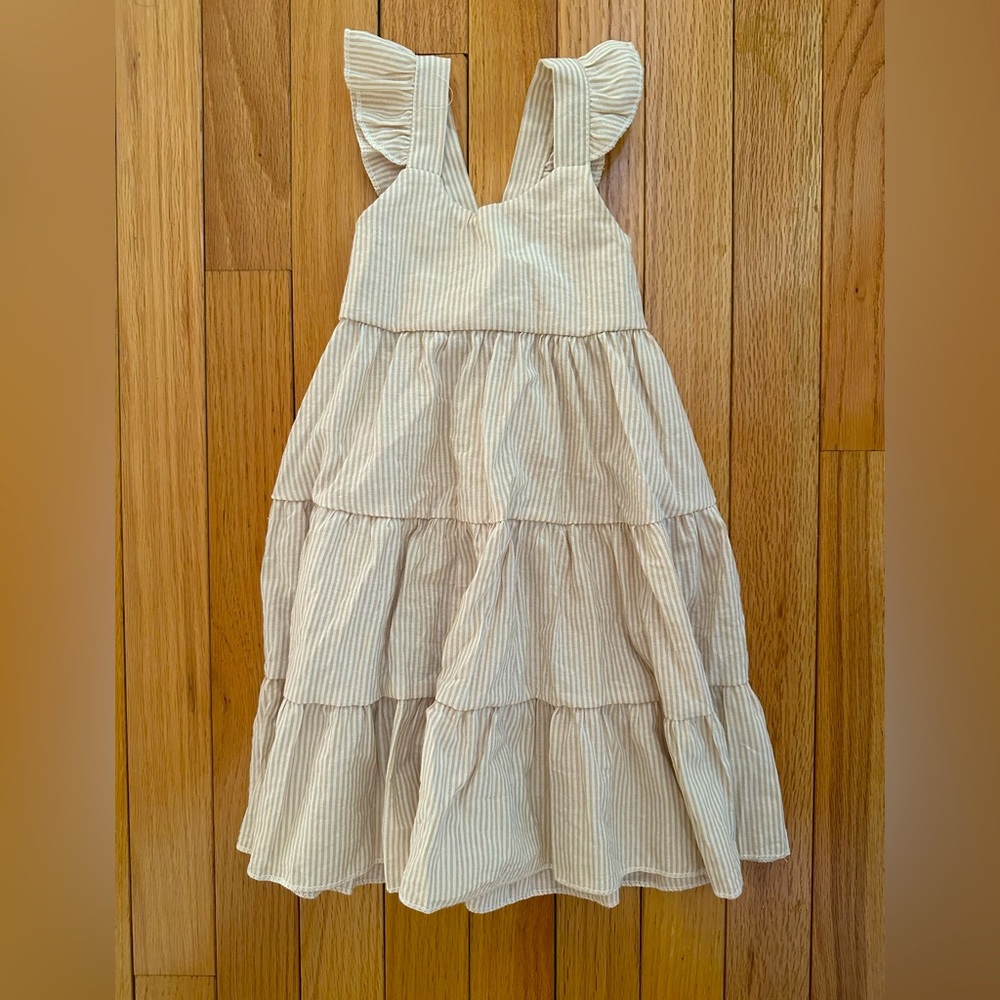 Striped neutral summer dress